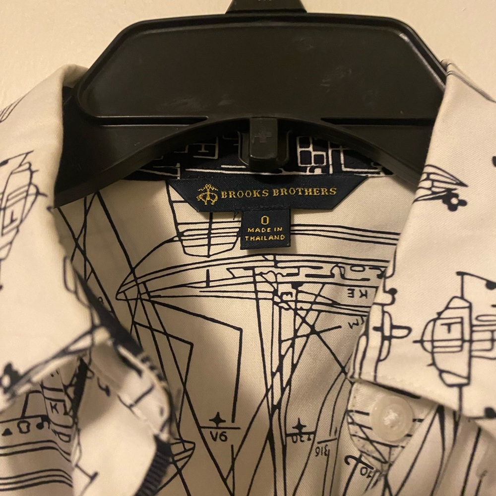Brooks Brothers Nautical Print Shirt - White and Black - Picture 2 of 2